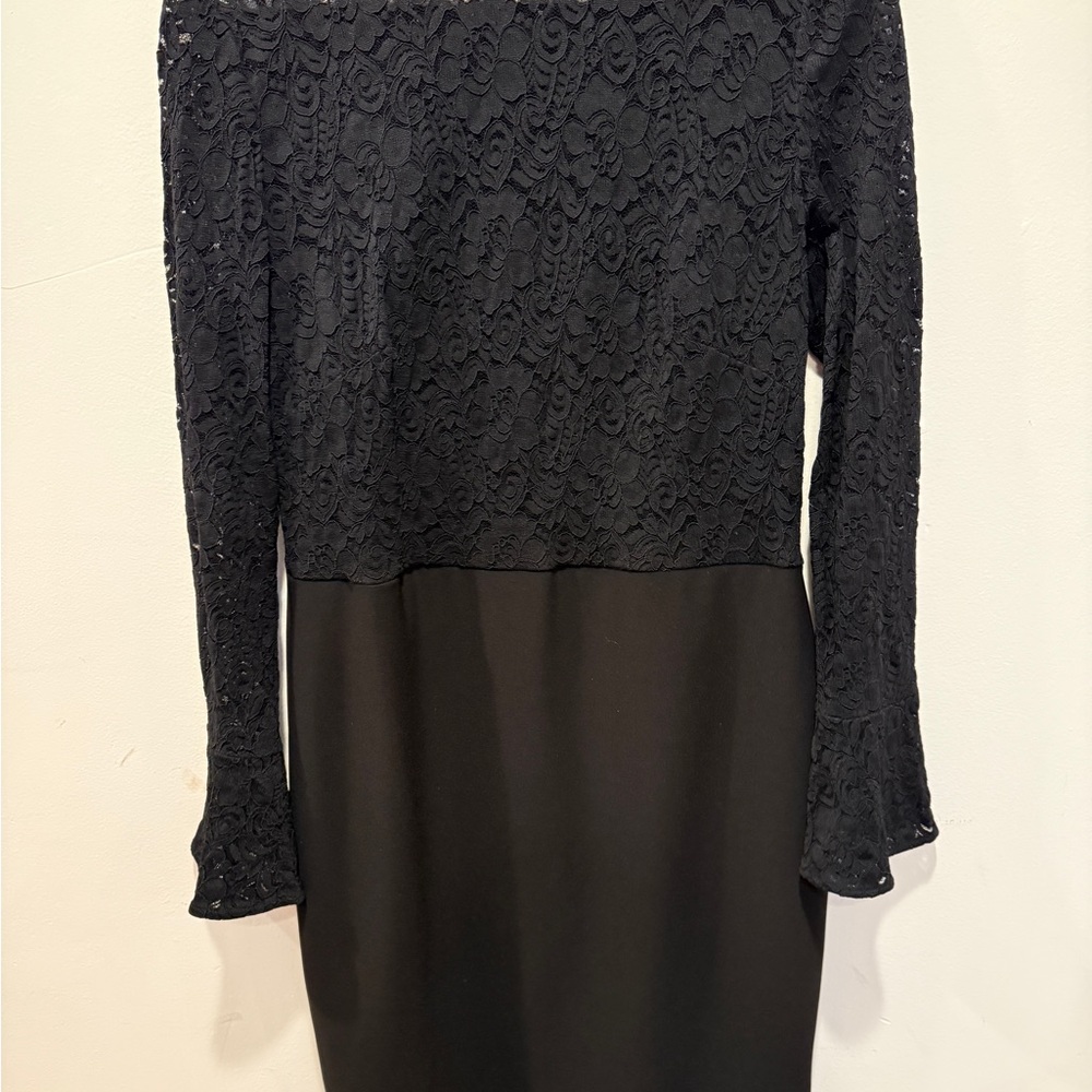 Ralph Lauren Black Lace Long Sleeve Dress